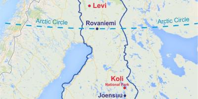 Levi Finland karta - Finland levi karta (Norra Europa - Europa)