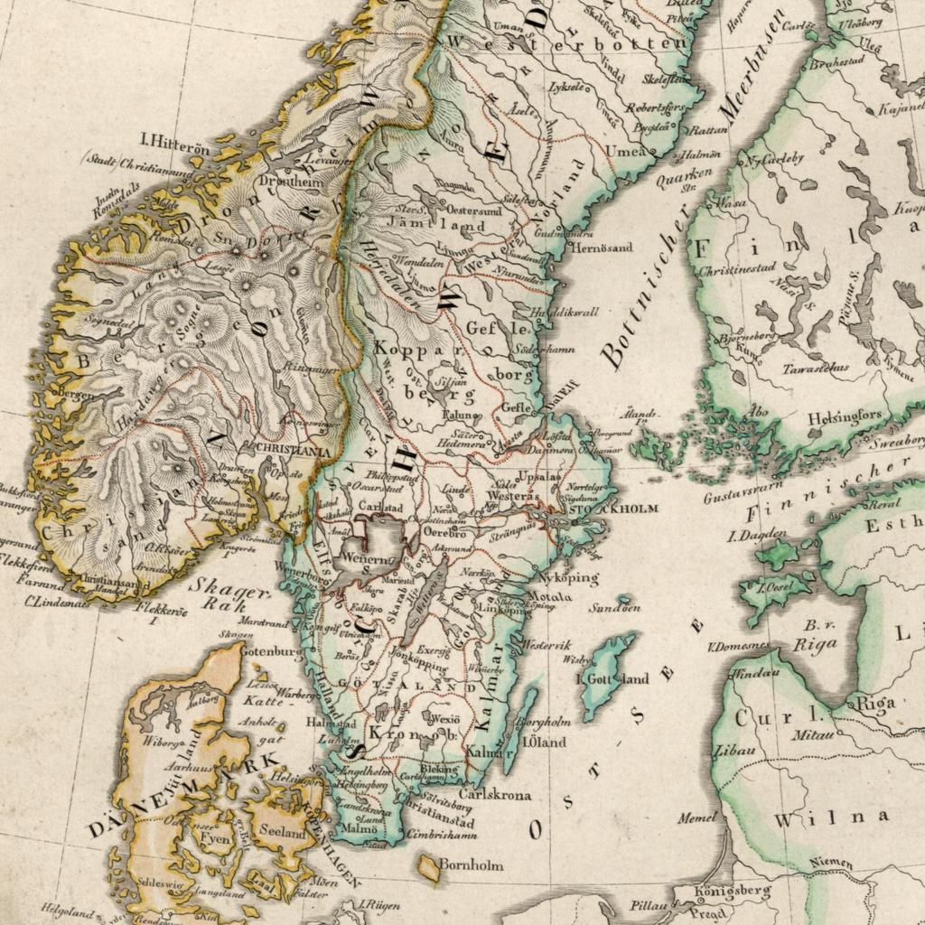 Gamla Finland karta - Karta över gamla Finland (Norra Europa - Europa)