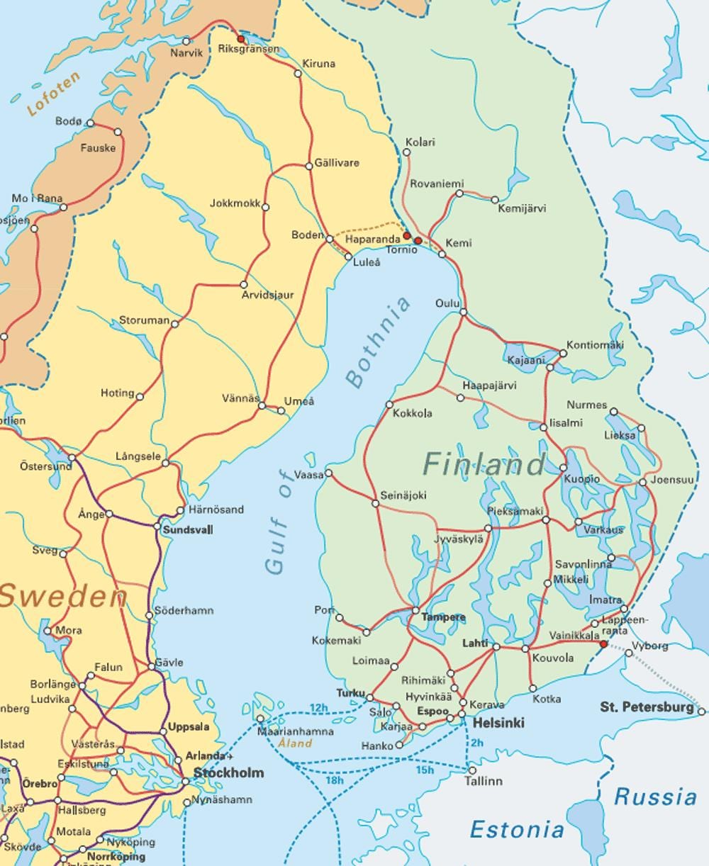 Finland tåg karta