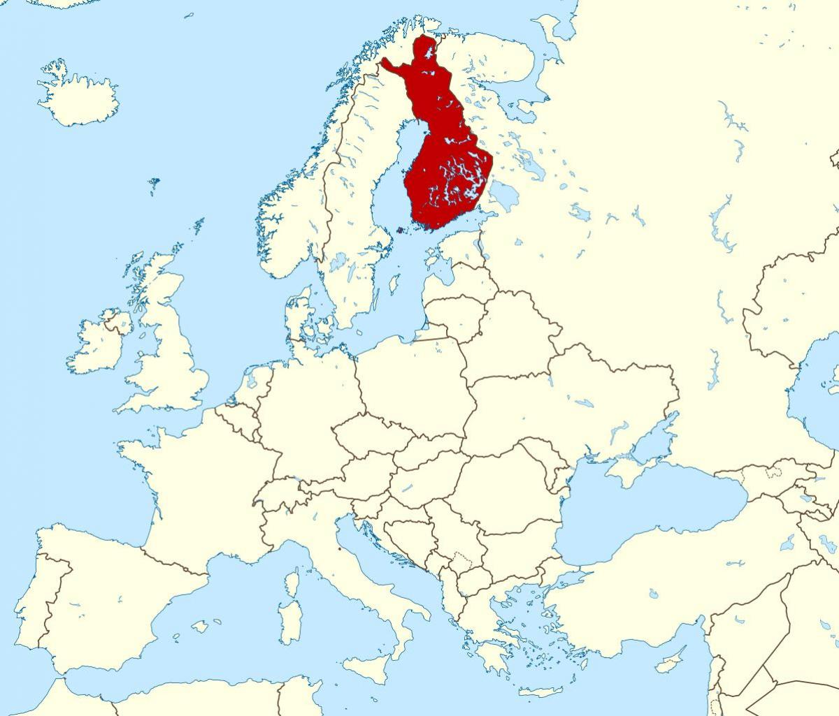 världskarta som visar Finland