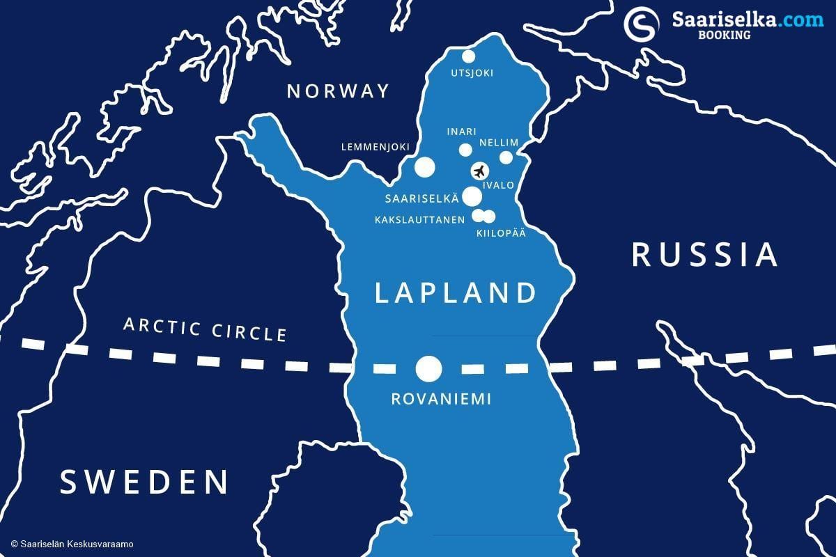 karta över Finland saariselka