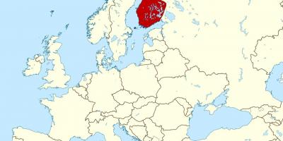 Världskarta som visar Finland