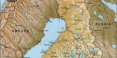 Topografisk karta över Finland