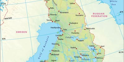 Karta över Finlands geografi