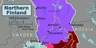 Karta över norra Finland